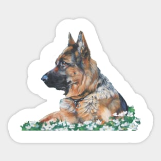 German Shepherd Fine Art Paintinglove ger Sticker